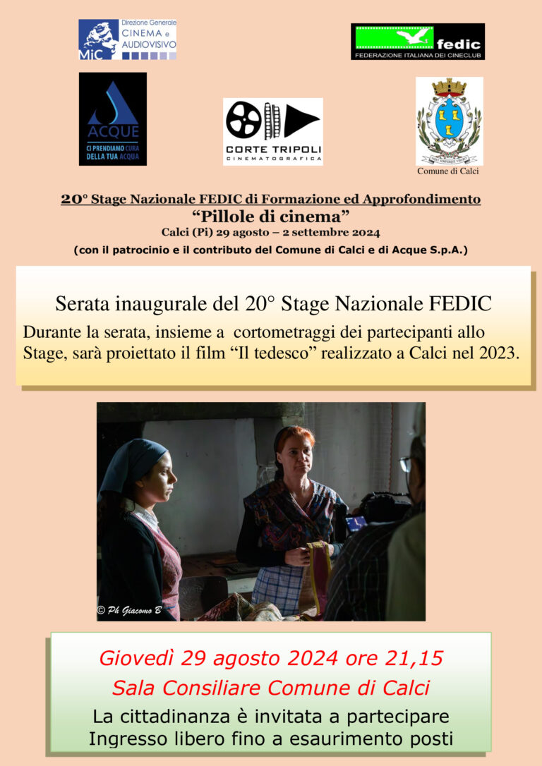 20° Stage nazionale FEDIC - Pillole di Cinema